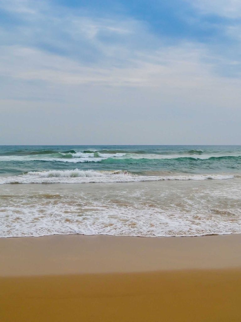 waves crashing on a beach